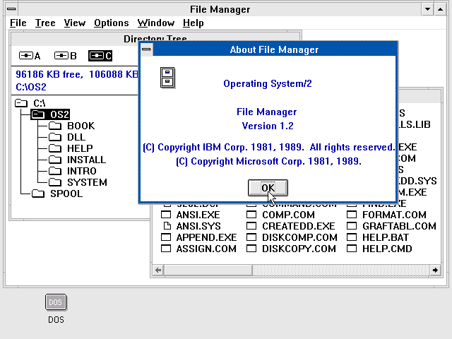 OS2 1.20 - File Manager